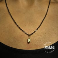 Image 4 of Minimalist Black Gothic Snake Charm Necklace - Silver or 18k Gold plated detail, handmade in London