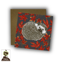 Image 2 of Hedgehog and Autumn Leaves Card