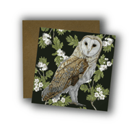 Image 1 of Barn Owl and Hawthorn Card