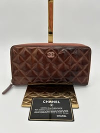 Image 1 of Chanel Brown Patent Leather Long Wallet