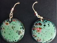 Green and red earrings