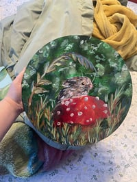 Image 2 of "Enchanted Mushroom and Bunny" 12"x12" Painting 