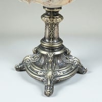 Image 12 of Gros coquillage bénitier Tridacne sur pied en métal argenté fin XIXe avec griffons - Vide-poche 