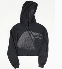 Crow Head Crop Hoodie