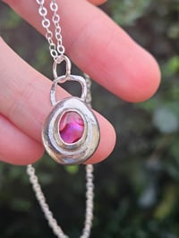 Image 1 of Chunky Pebble of Sterling Silver with Paua Shell 