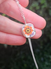Image 2 of Flower Power Necklace - a piece of broken plate! 