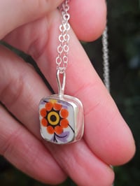 Image 8 of Flower Power Necklace - a piece of broken plate! 