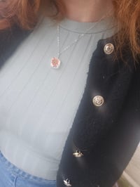 Image 3 of Flower Power Necklace - a piece of broken plate! 