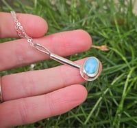 Image 2 of Cloud Whisper - Larimar Gemstone & Sterling Silver Necklace 