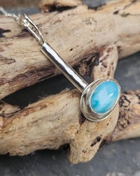 Image 7 of Cloud Whisper - Larimar Gemstone & Sterling Silver Necklace 
