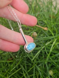 Image 8 of Cloud Whisper - Larimar Gemstone & Sterling Silver Necklace 
