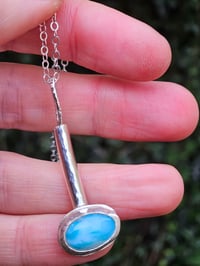 Image 9 of Cloud Whisper - Larimar Gemstone & Sterling Silver Necklace 