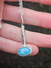 Image 3 of Cloud Whisper - Larimar Gemstone & Sterling Silver Necklace 