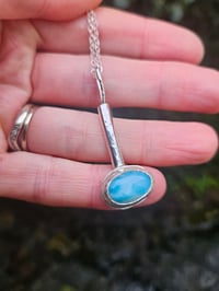 Image 5 of Cloud Whisper - Larimar Gemstone & Sterling Silver Necklace 