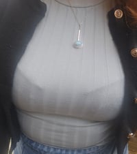 Image 6 of Cloud Whisper - Larimar Gemstone & Sterling Silver Necklace 