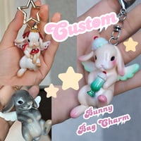 Image 1 of Custom Angel Bunny Bag Charm