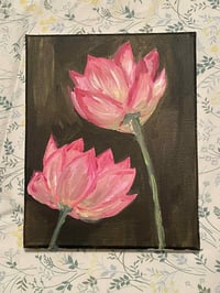 Image 2 of "Water Lillies" 8"x10" Painting 