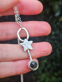 Image 5 of Forest Star - Green Moss Agate Gemstone & Sterling Silver Necklace 