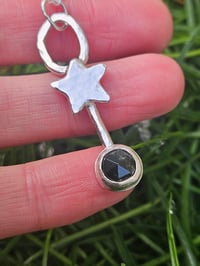 Image 2 of Forest Star - Green Moss Agate Gemstone & Sterling Silver Necklace 