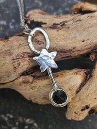 Image 9 of Forest Star - Green Moss Agate Gemstone & Sterling Silver Necklace 