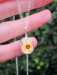 Image 3 of Bright sunny Flower Necklace - broken piece of plate! 