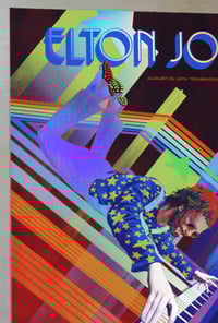 Image 3 of Elton John - August 25, 1970 Commemorative Poster - Los Angeles, CA - Standard and Rainbow Foil