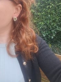 Image 4 of Green Cornish Seaglass Stud Earrings 