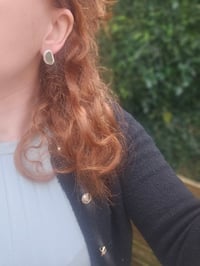 Image 5 of Green Cornish Seaglass Stud Earrings 