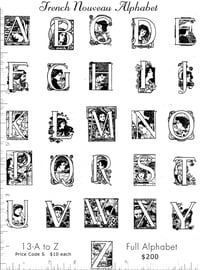Nouveau Alphabet Rubber Stamps P13