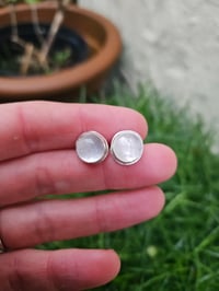 Image 3 of Rose Quartz Round Stud Earrings 