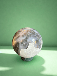 Image 1 of Moss Agate and Quartz Sphere