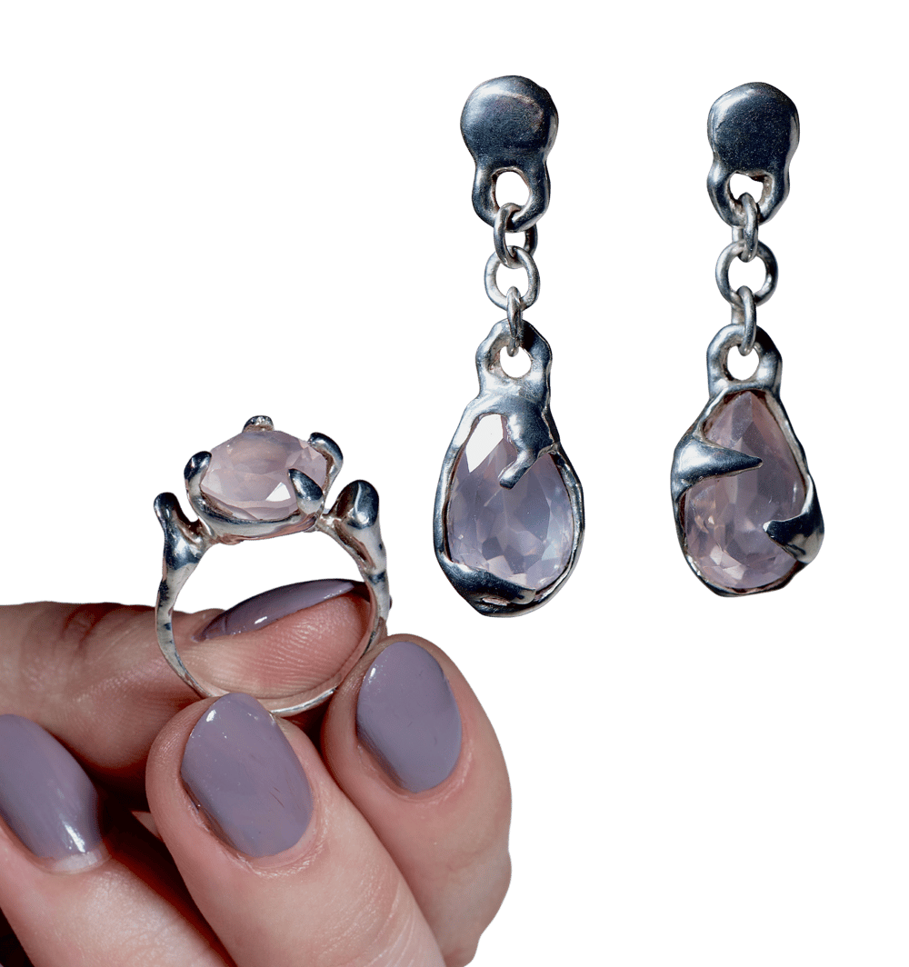 Image of Rose Earring & Ring Set