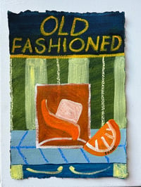 Old fashioned on green & yellow stripes