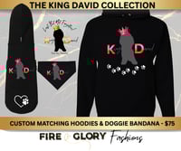 Image 1 of King David Signature Pet Hoodie - BUNDLE DEAL - 2 Hoodies + Doggie Bandana - $75