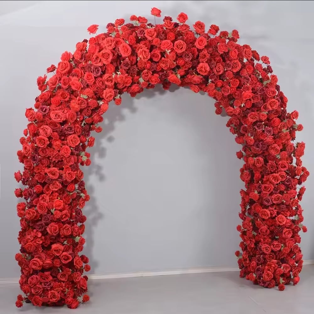 Image of Red floral arch 