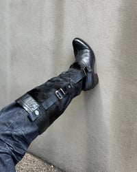 Image 2 of BLACK LEATHER & COWHIDE BOOTS