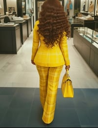 Image 2 of 2 Piece Yellow Plaid Pant Suit