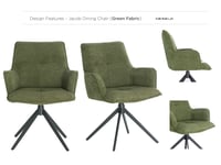 Image 3 of Jacob Green Fabric Swivel Chair - Set of 2