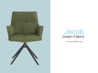Image 2 of Jacob Green Fabric Swivel Chair - Set of 2