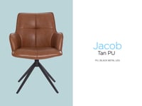 Image 2 of Jacob Tan PU Swivel Chair - Set of 2