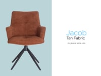 Image 2 of Jacob Tan Fabric Swivel Chair - Set of 2