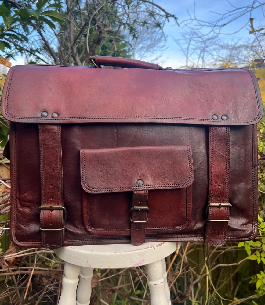 Image of Steampunk - Rustic Leather Satchel #3