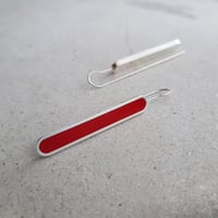 Image 1 of Long Red Line Earrings