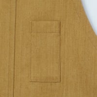 Image 5 of Ochre Denim Apron with Red Crossback Straps. Adult and Child Sizes No7