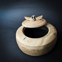 Image 3 of Winged skull locking lid box