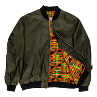 Image 1 of Khama African Green Bomber Jacket