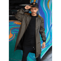 Image 4 of Takra African Longline Green Bomber Jacket