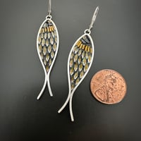 Image 3 of Green and Gold Fish Earrings 