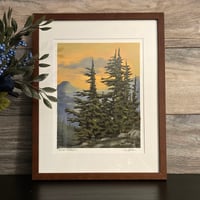 <h2>Alpine Afterglow </h2>Original Artwork <br />8 x 10 <br />Gouache