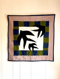 Image 1 of Swallow Wall hanging- Mushroom and navy